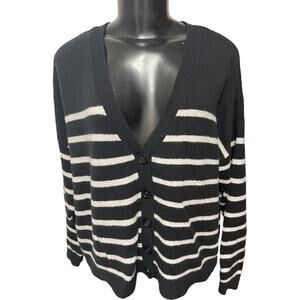 18/20 Lane Bryant Long Sleeve Button Down Striped Cardigan Black & White